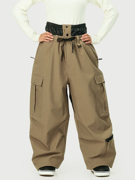 Pantalon de ski cargo utilitaire Techline pour femme, inspiré des vêtements de travail – Coupe ample et décontractée
