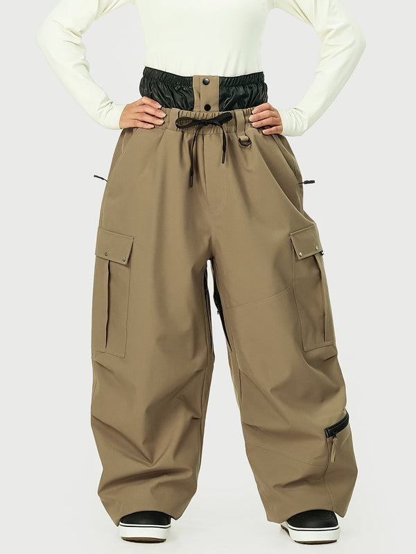 Pantalon de ski cargo utilitaire Techline pour femme, inspiré des vêtements de travail – Coupe ample et décontractée