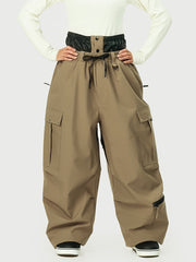 Pantalon de ski cargo utilitaire Techline pour femme, inspiré des vêtements de travail – Coupe ample et décontractée