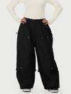 Pantalon de neige cargo utilitaire UrbanCraft pour femme, à double genouillère et empiècements renforcés par rivets