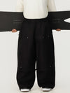 Pantalon de neige cargo utilitaire UrbanCraft pour homme, à double genouillère et empiècements renforcés par rivets