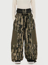 Pantalon de neige super ample Wild Motion pour femme, multipoches, à blocs de couleurs réfléchissants.