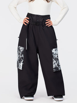 Pantalon de snowboard cargo ample et freestyle Hyper Flux Urban Graffiti pour femme - Park Rider