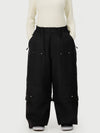 Pantalon de neige cargo utilitaire UrbanCraft pour femme, à double genouillère et empiècements renforcés par rivets
