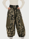 Pantalon de neige super ample Wild Motion pour femme, multipoches, à blocs de couleurs réfléchissants.