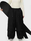 Pantalon de neige cargo utilitaire UrbanCraft pour femme, à double genouillère et empiècements renforcés par rivets