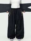 Pantalon de ski freestyle extra ample Hyper Flux pour femme, fermeture éclair latérale et empiècement graffiti.