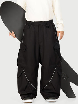 Pantalon de ski cargo utilitaire réfléchissant Camden Punk pour homme – Coupe ample et décontractée