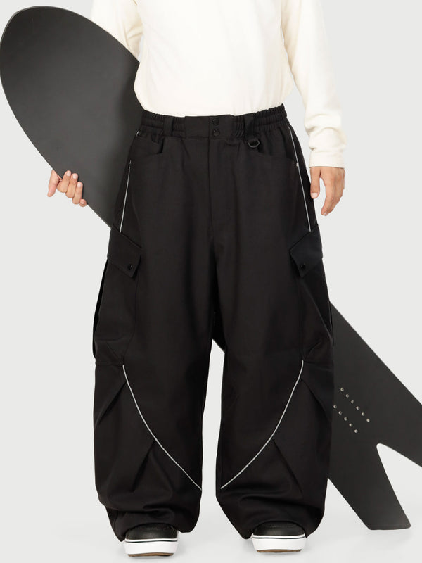 Pantalon de ski cargo utilitaire réfléchissant Camden Punk pour homme – Coupe ample et décontractée