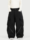 Pantalon de ski cargo utilitaire réfléchissant Camden Punk pour femme – Coupe ample et décontractée