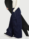 Pantalon de ski cargo utilitaire réfléchissant Camden Punk pour femme – Coupe ample et décontractée