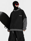 Sweat à capuche de ski freestyle Park Rider pour homme – Modèle 2 en 1 à plusieurs couches avec manches contrastées