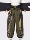 Pantalon de neige extra ample Wild Motion pour femme, à blocs de couleurs réfléchissants.