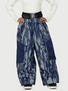 Pantalon de neige super ample Wild Motion pour femme, multipoches, à blocs de couleurs réfléchissants.