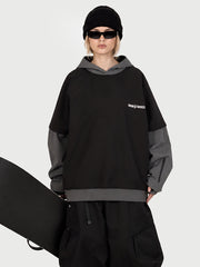 Sweat à capuche de ski freestyle Park Rider pour femme – Modèle 2 en 1 à plusieurs couches avec manches contrastées