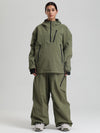 Combinaisons de ski amples Gsou Snow pour femmes, style montagne durable.