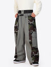 Pantalon de neige extra ample Wild Motion pour homme, à blocs de couleurs réfléchissants.