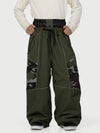 Pantalon de ski Wild Motion pour homme, multipoches, à blocs de couleurs réfléchissants et très ample.
