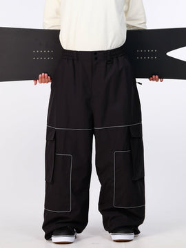 Pantalon de neige ample Nightline Park Rider pour homme, avec bandes réfléchissantes et poches cargo.