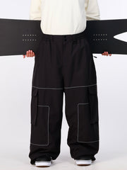 Pantalon de neige ample Nightline Park Rider pour homme, avec bandes réfléchissantes et poches cargo.