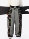 Pantalon de neige extra ample Wild Motion pour homme, à blocs de couleurs réfléchissants.