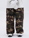 Pantalon de ski camouflage ample à genoux doubles pour femme