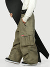Pantalon de neige cargo ample et fonctionnel pour homme, avec ceinture utilitaire et poches multiples.