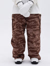 Pantalon de ski ample léopard double genou pour femme