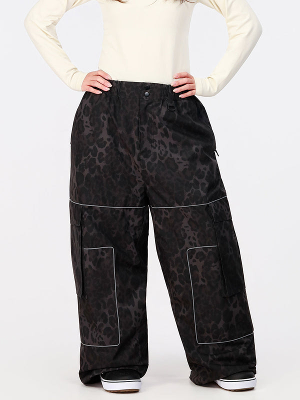Pantalon de neige ample Nightline Park Rider pour femme, avec bandes réfléchissantes et poches cargo.