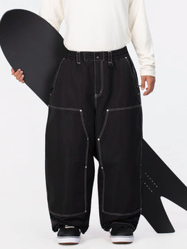 Pantalon de snowboard UrbanCraft Utility Freeride Baggy pour homme avec empiècements renforcés