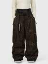 Pantalon de neige cargo ample et fonctionnel pour femme, avec ceinture utilitaire et poches multiples