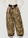 Pantalon de neige ample OG pour femme, style urbain et inspiré des vêtements de travail, avec rivets apparents.