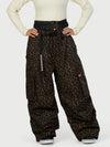 Pantalon de neige cargo ample et fonctionnel pour femme, avec ceinture utilitaire et poches multiples