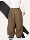 Pantalon de travail en denim brut à rivets pour homme, coupe oversize, avec double poche arrière.
