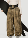 Pantalon de neige ample OG pour femme, style urbain et inspiré des vêtements de travail, avec rivets apparents.