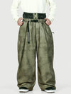 Pantalon de neige ample OG pour homme, style urbain, inspiré des vêtements de travail, avec rivets apparents et coupe large.
