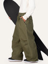 Pantalon de travail en denim brut à rivets pour homme, coupe oversize, avec double poche arrière.