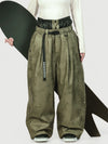 Pantalon de neige ample OG pour femme, style urbain et inspiré des vêtements de travail, avec rivets apparents.