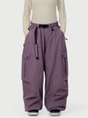 Pantalon de neige extra ample avec poches cargo réfléchissantes Wild Motion pour femme