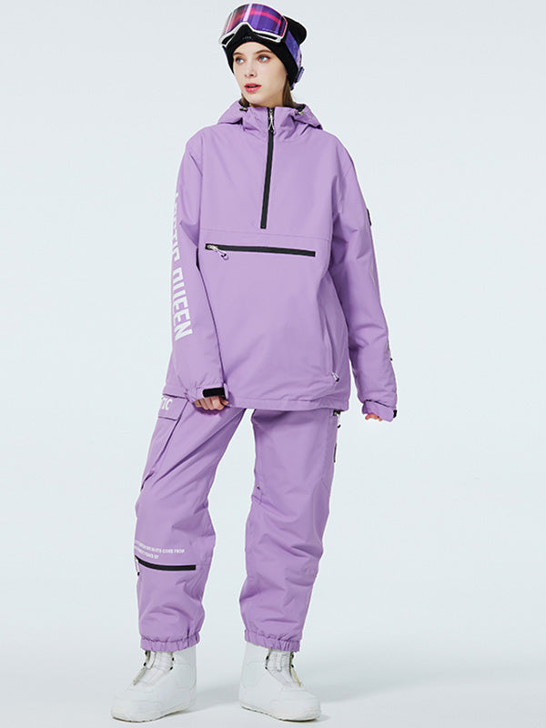 Combinaisons de ski anorak à demi-zip WinterPeak SnowGuard pour femmes