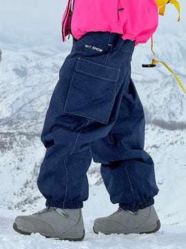Pantalon de snowboard cargo ample en denim Rabbit Snow Prime pour femme