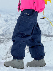 Pantalon de snowboard cargo ample en denim Rabbit Snow Prime pour femme