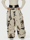 Pantalon de neige cargo ample et fonctionnel pour femme, avec ceinture utilitaire et poches multiples