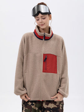 Veste polaire chaude zippée intégrale en fausse fourrure sherpa pour femme, idéale pour la montagne