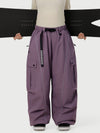 Pantalon de neige extra ample avec poches cargo réfléchissantes Wild Motion pour femme