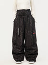 Pantalon de neige cargo ample et fonctionnel pour femme, avec ceinture utilitaire et poches multiples