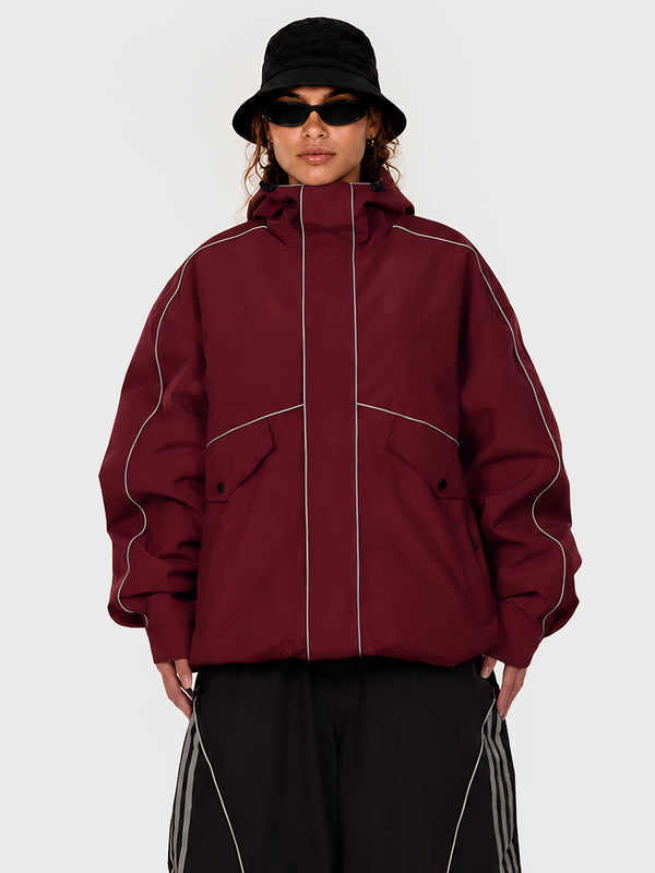 Veste de neige utilitaire réfléchissante UrbanCraft pour femme – Coupe streetwear