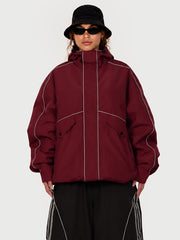 Veste de neige utilitaire réfléchissante UrbanCraft pour femme – Coupe streetwear