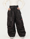 Pantalon de neige cargo ample et fonctionnel pour femme, avec ceinture utilitaire et poches multiples