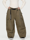 Pantalon de neige extra ample avec poches cargo réfléchissantes Wild Motion pour femme